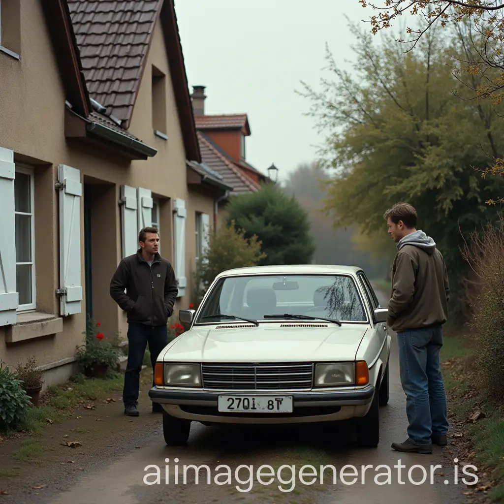 Two-Friends-Arriving-Home-in-a-Quaint-90s-French-Village