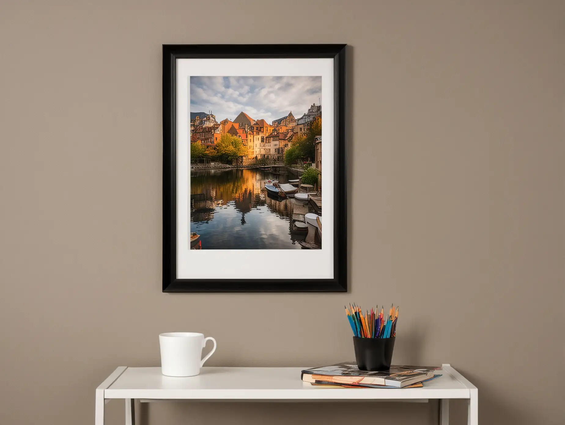 Elegant-11x17-Picture-Frame-Displayed-on-a-Wall-Desk-Book