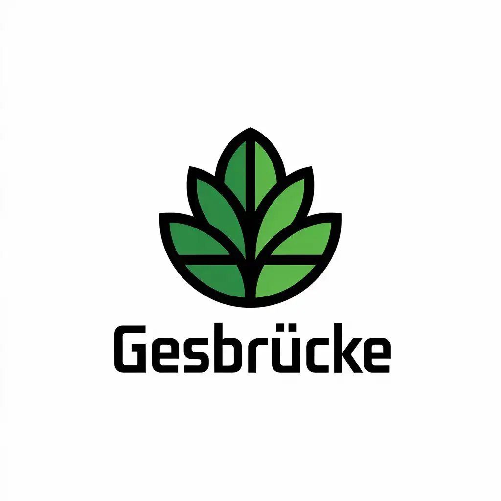 a vector logo design,with the text "GesBrücke", main symbol:forest leaf,Moderate,clear background