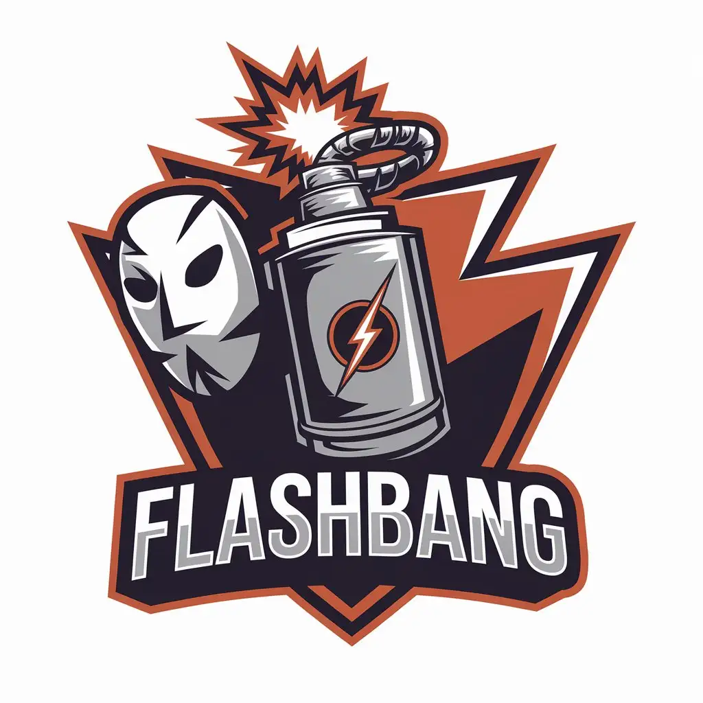 LOGO Design for FLASHBANG Vector Flashbang and Mask Symbol for Retail Industry