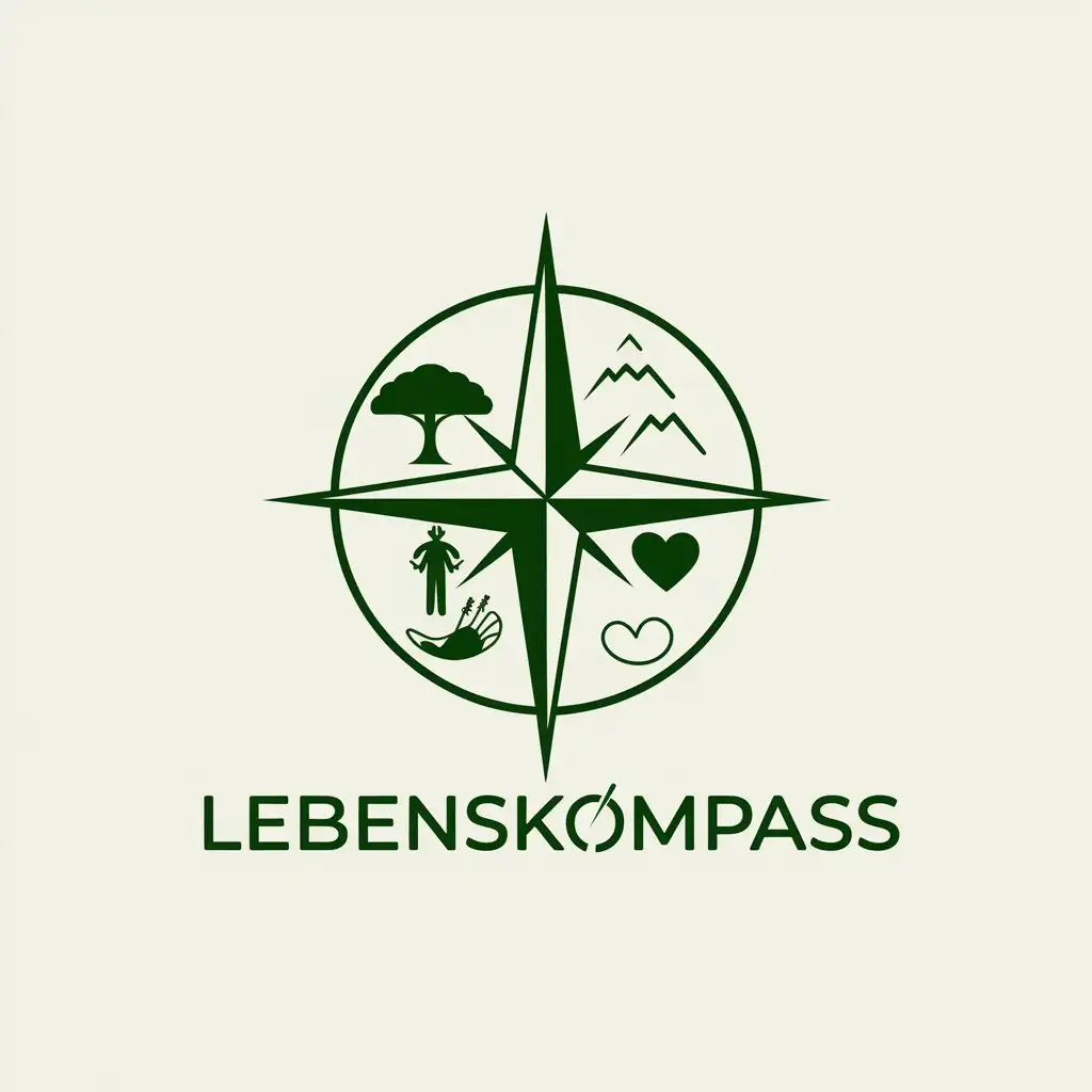 LOGO-Design-for-Lebenskompass-Compass-with-Natural-Elements-for-Fitness-Industry