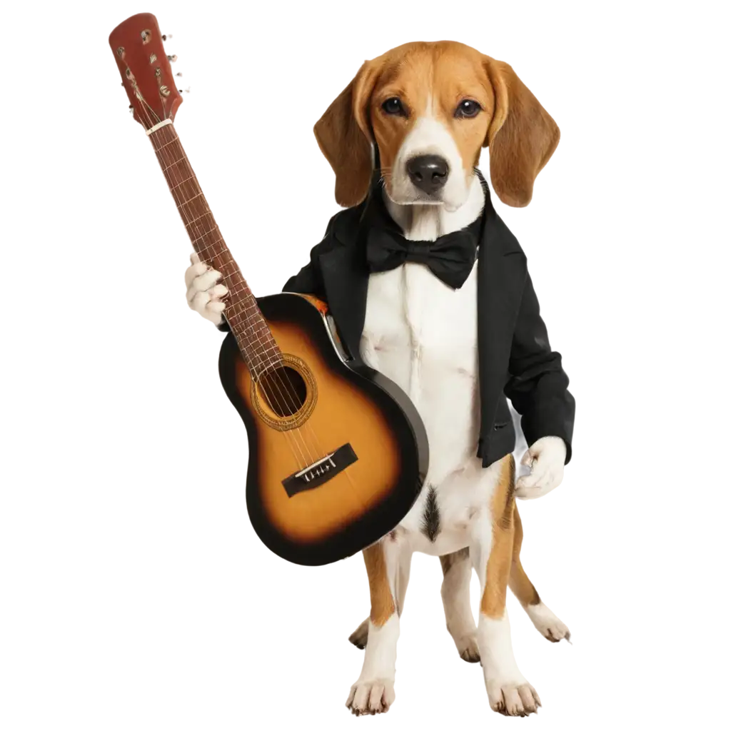 Playful-Beagle-with-Guitar-PNG-Image-Capture-Musical-Charm-with-AI-Art