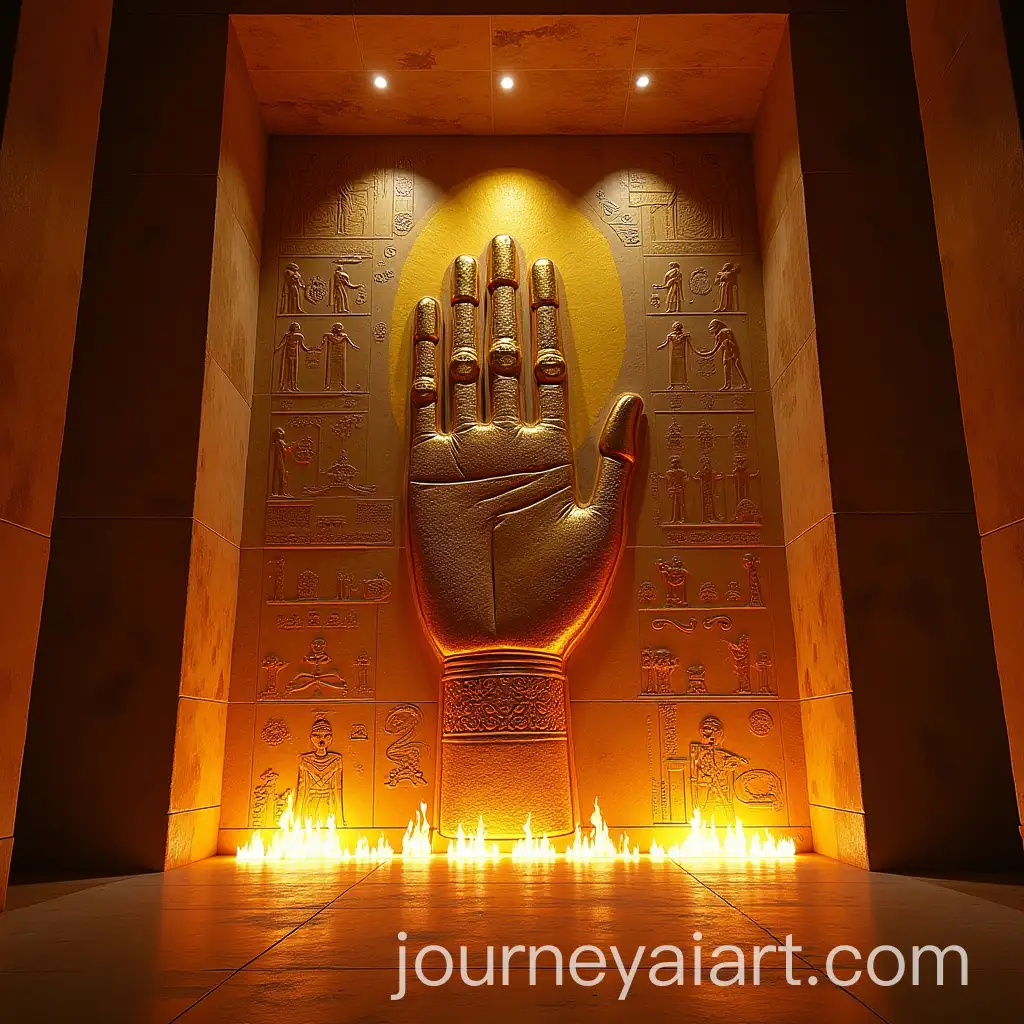 Ancient-Egyptian-Mural-Depicting-Divine-Right-Hand-and-Left-Hand-Surrounded-by-Flames