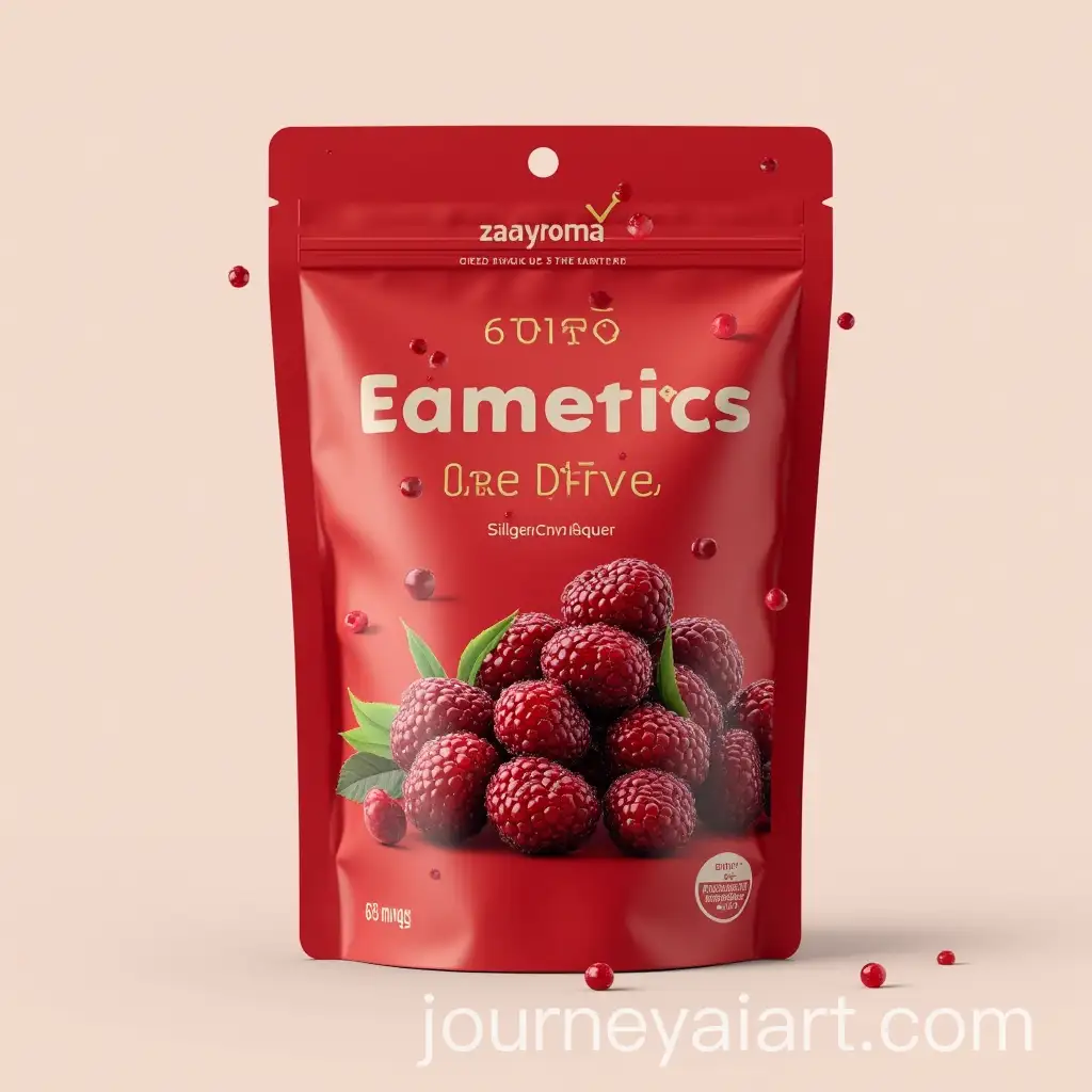 Zaayroma-Dried-Cranberries-Sticker-Packaging-on-Red-Standup-Pouches