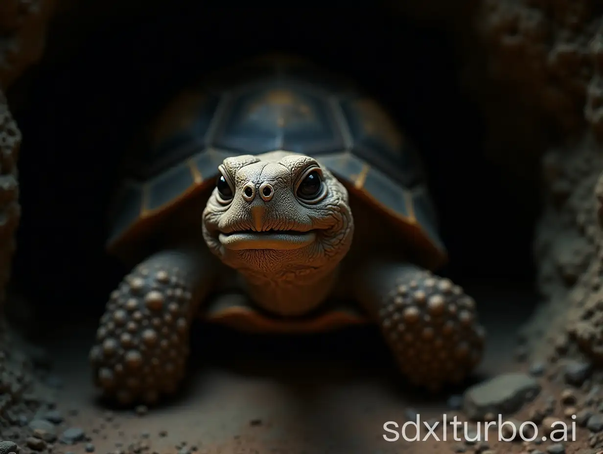 Wise-Old-Tortoise-in-Dark-Cave-with-8K-Lighting