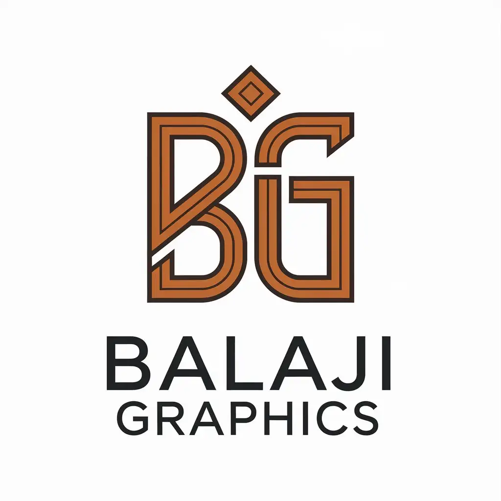 LOGO Design for Balaji Graphics Vector with BG Monogram and Clear Background