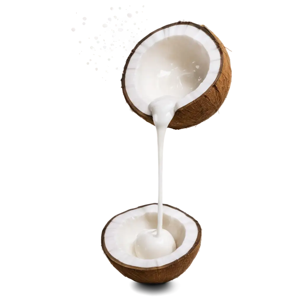 Captivating-Drops-of-Milk-Falling-into-Coconut-HighQuality-PNG-Image