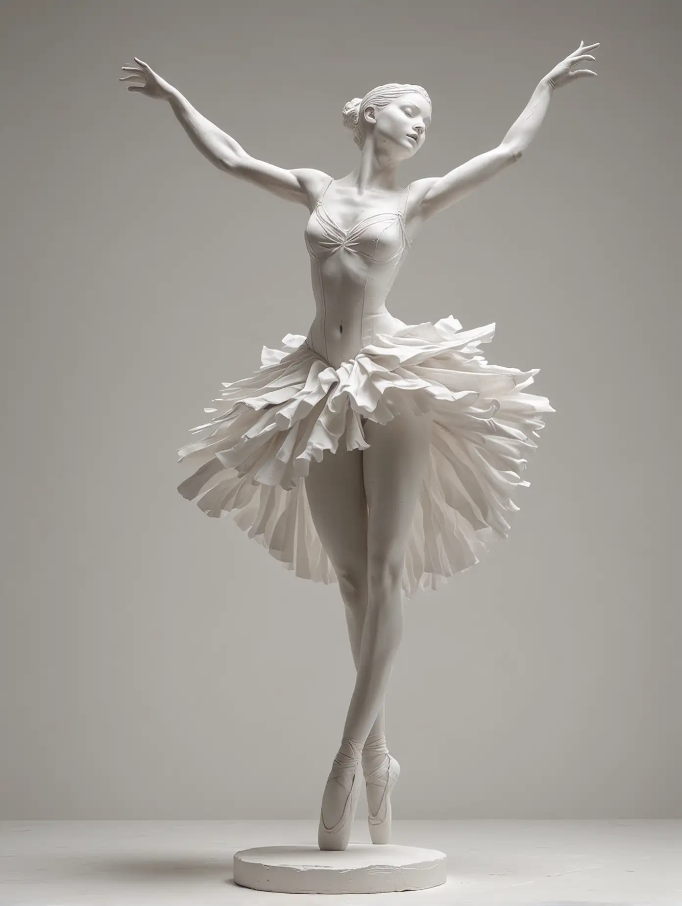 Emotional Ballerina Sculpture Dancing in White