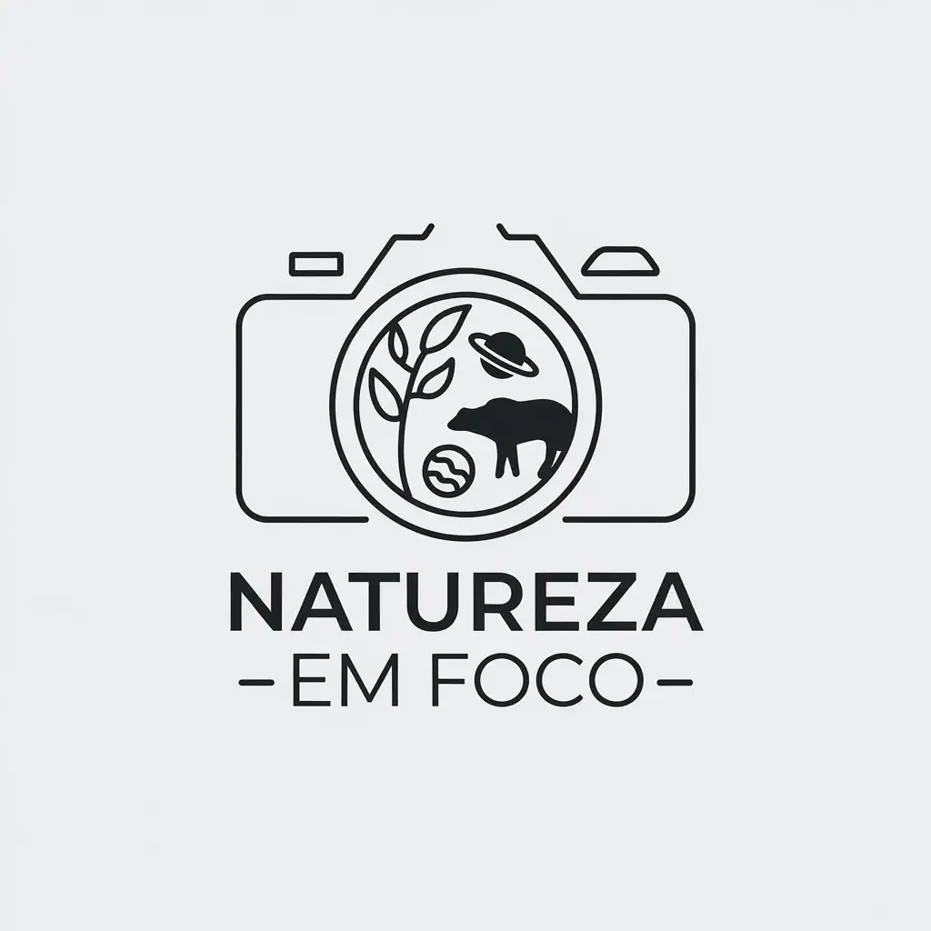 LOGO Design For NATUREZA EM FOCO Animals Plants and Planet in Minimalistic Style for Travel Industry