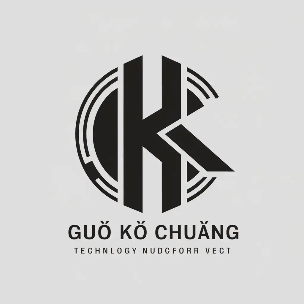 a vector logo design,with the text "guó kē chuàng", main symbol:sci-fi feel,Moderate,be used in Technology industry,clear background