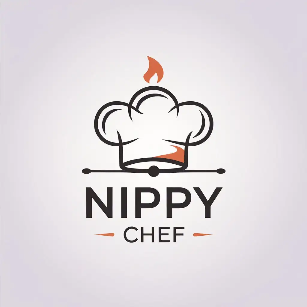 LOGO Design for Nippy Chef Minimalistic Vector Design with Text and Culinary Symbolism