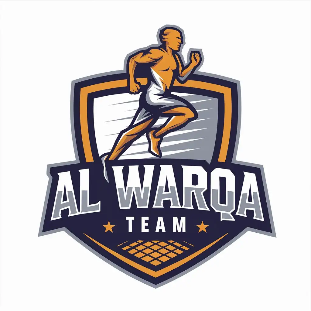 LOGO Design for Al Warqa Team Vector Logo with Running Symbol for Sports Fitness Industry