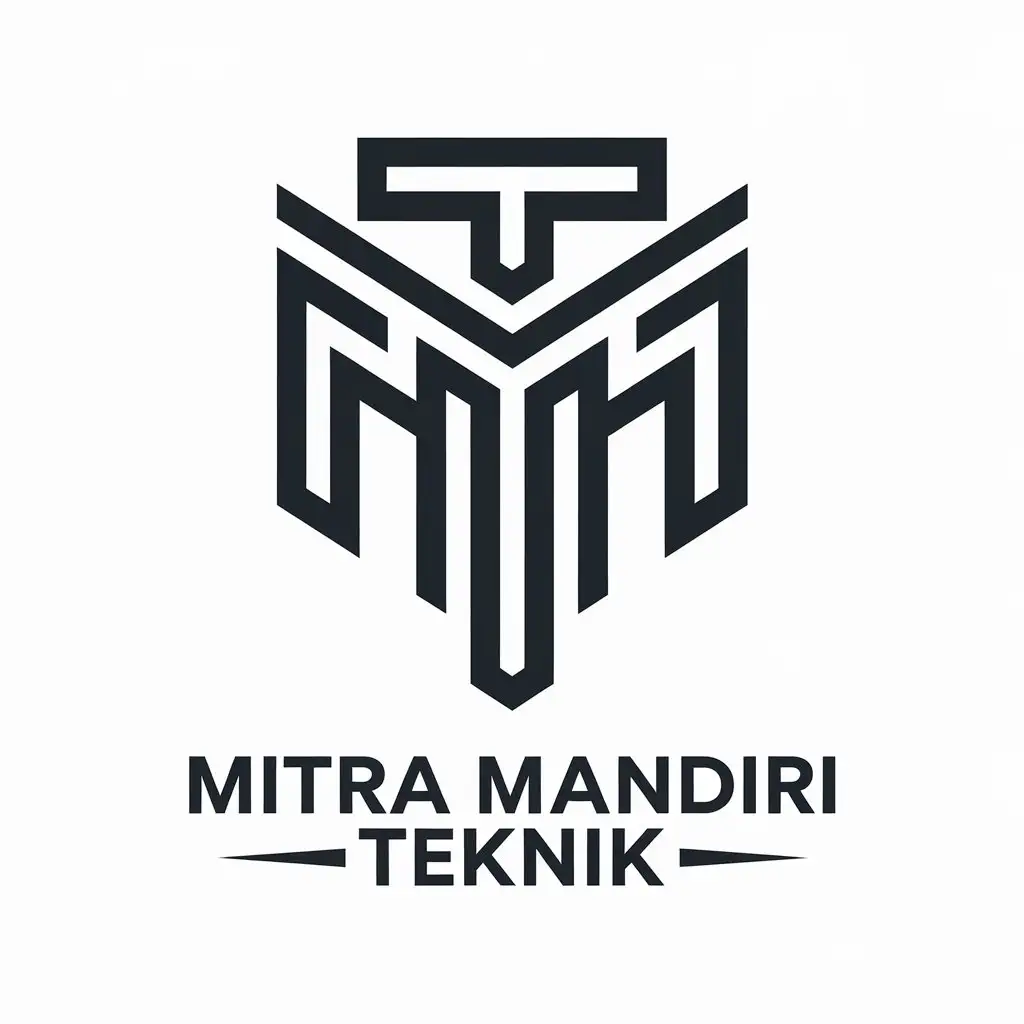 LOGO Design for Mitra Mandiri Teknik Vector Style with MMT Symbol and Clear Background