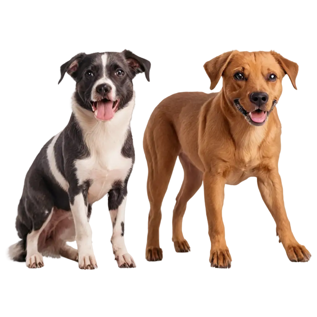 Two-Dogs-Causing-a-Commotion-PNG-Image-HighQuality-Versatile-Format-for-Your-Projects