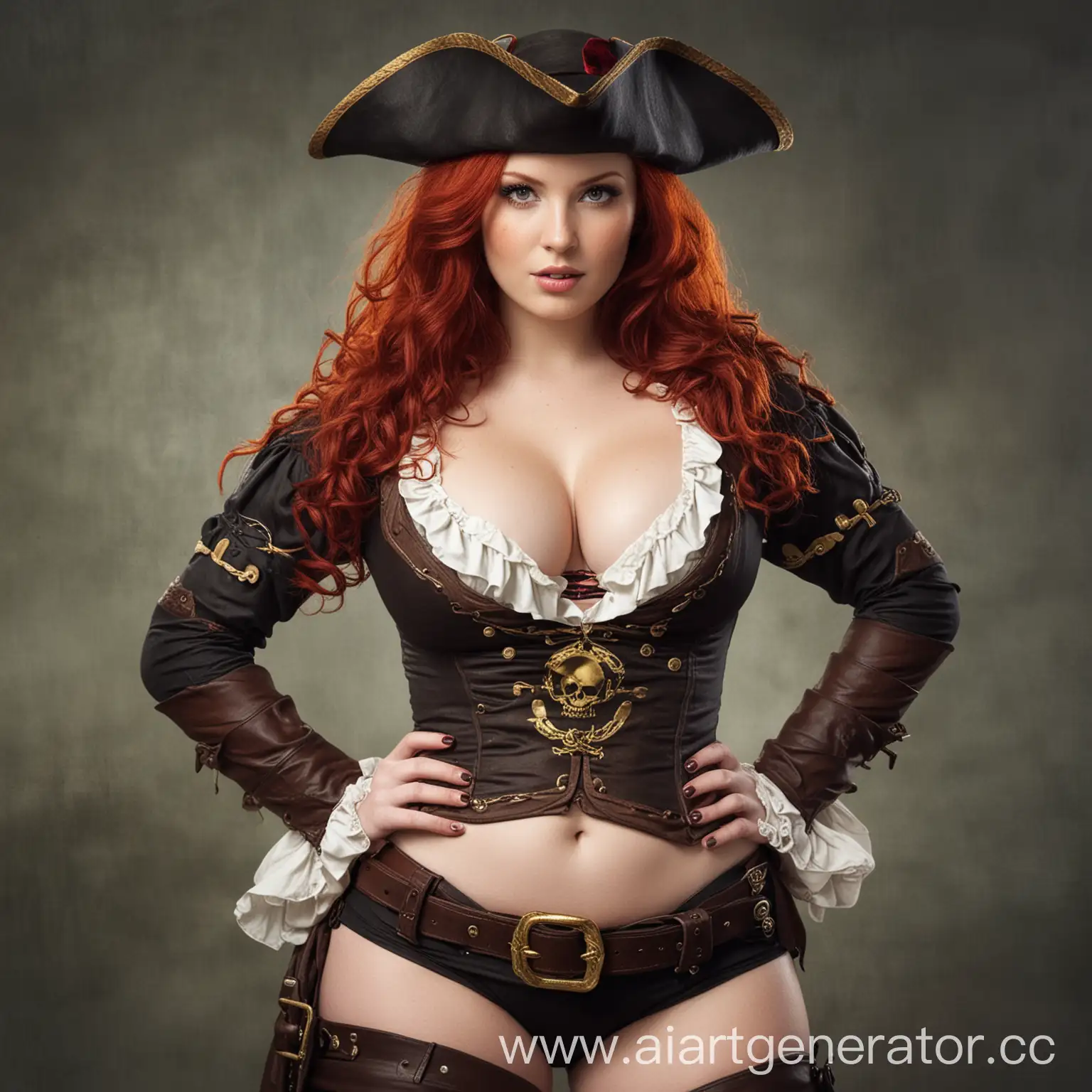 Curvy-Redhead-Pirate-with-a-Bold-Stance-on-a-Pirate-Ship