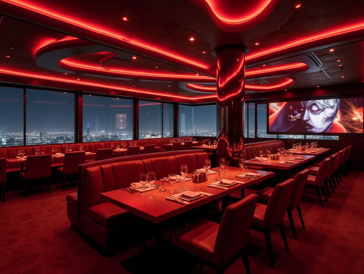 high-end restaurant without human sci-fi seats