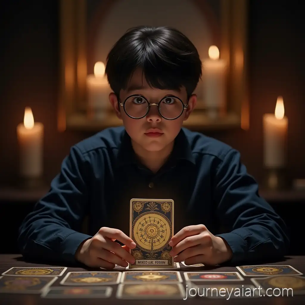 Young-Fortune-Teller-with-Tarot-Cards-and-Candles-inAI-Art-Prompt-Expansion-a-Mysterious-Room