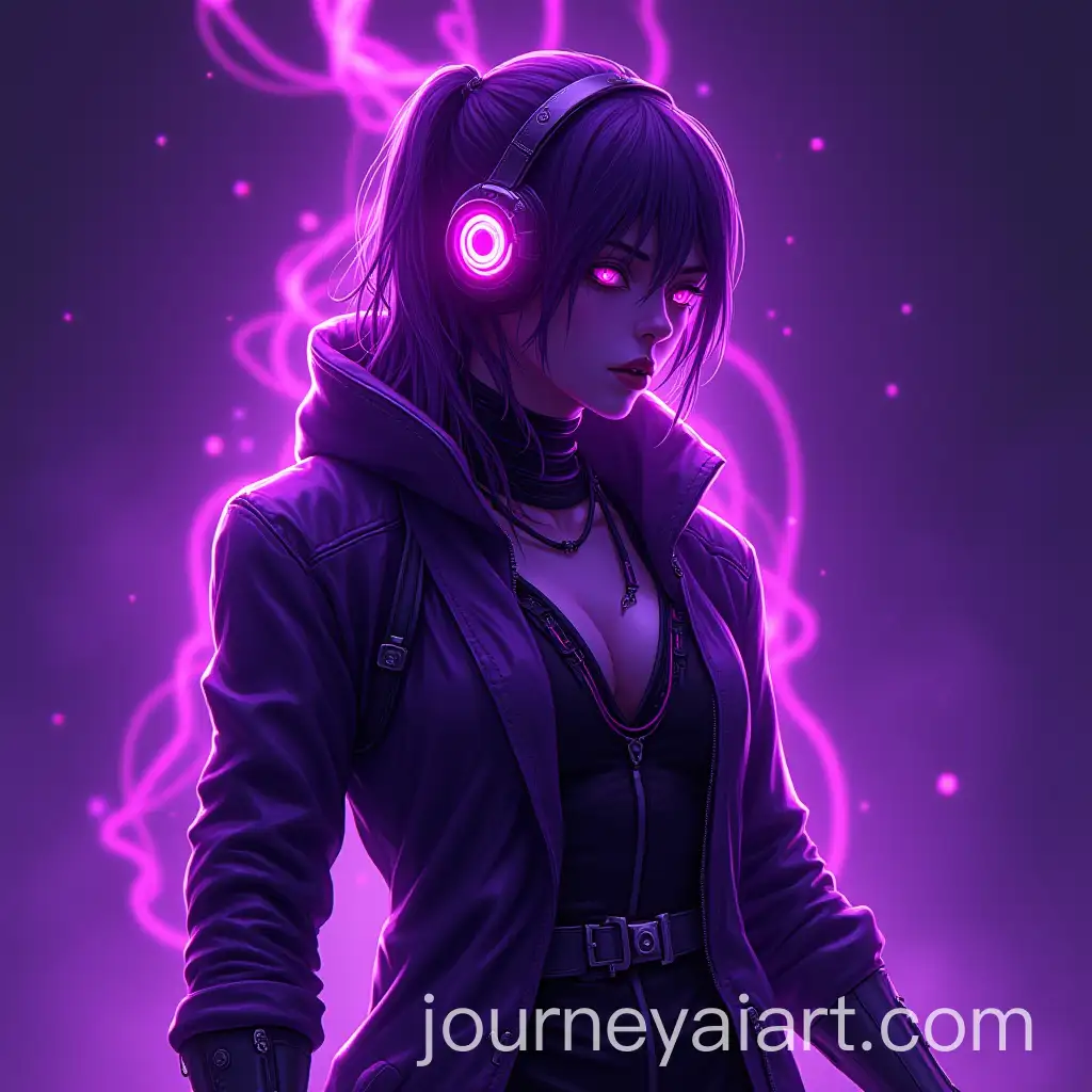Futuristic-Cyberpunk-Figure-Surrounded-by-Intense-Purple-Neon-Energy