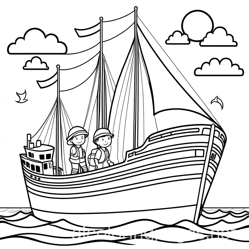 Young-Boy-on-a-Ship-Adventure-Coloring-Page