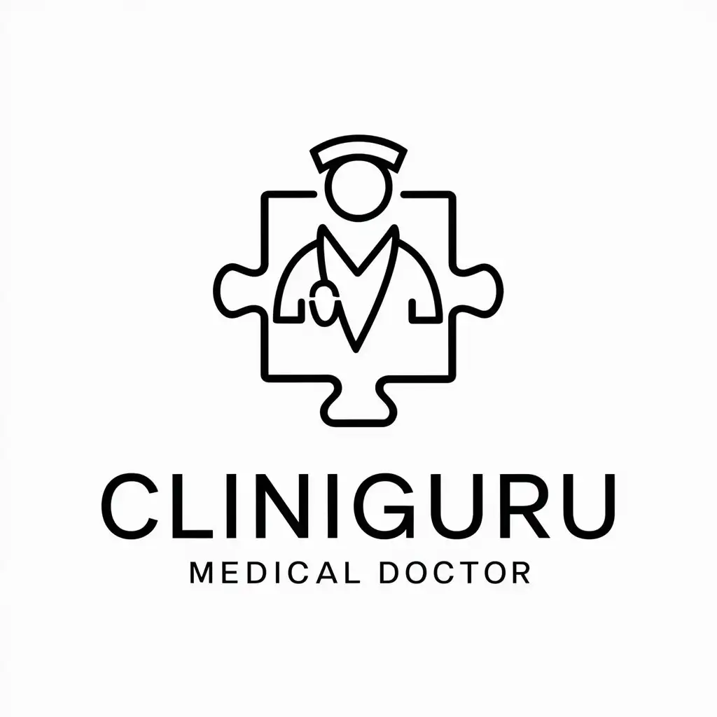 LOGO Design for CliniGuru Puzzle Piece Symbol with Medical Innovation Theme