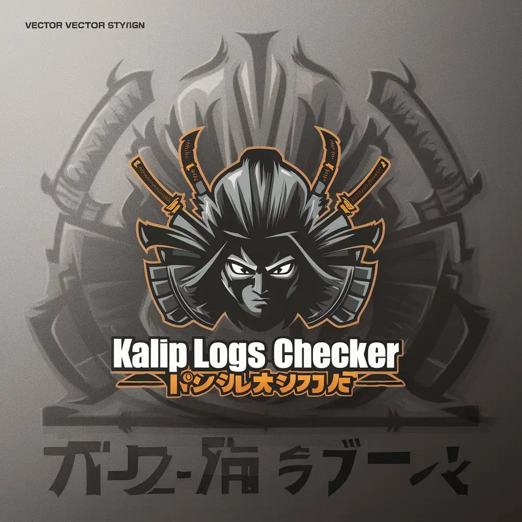 LOGO Design for KALIP LOGS CHECKER Black Goul Cybersecurity Samurai Katana Theme with Japanese Anime Influence