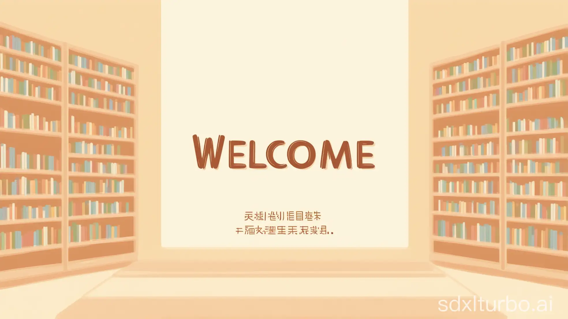 Minimalist-HandDrawn-Welcome-Poster-with-Library-Background