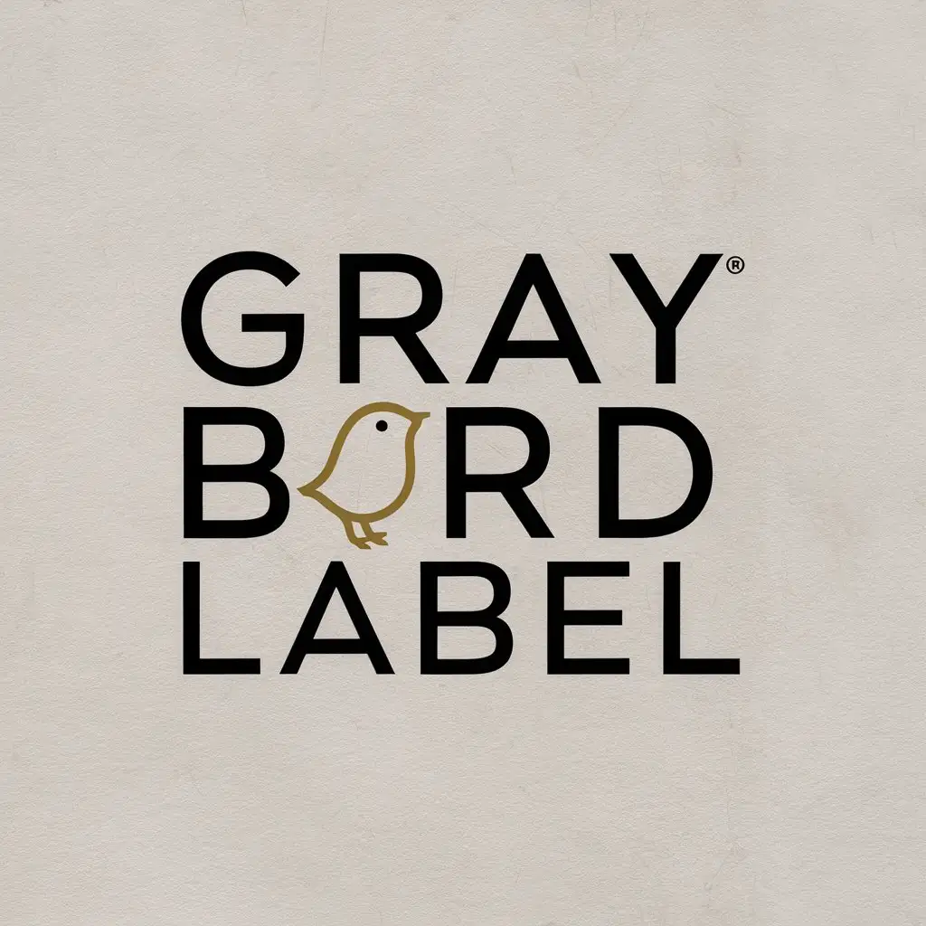 LOGO Design for Gray Bird Label Minimalistic Design with NonDescript Bird Image