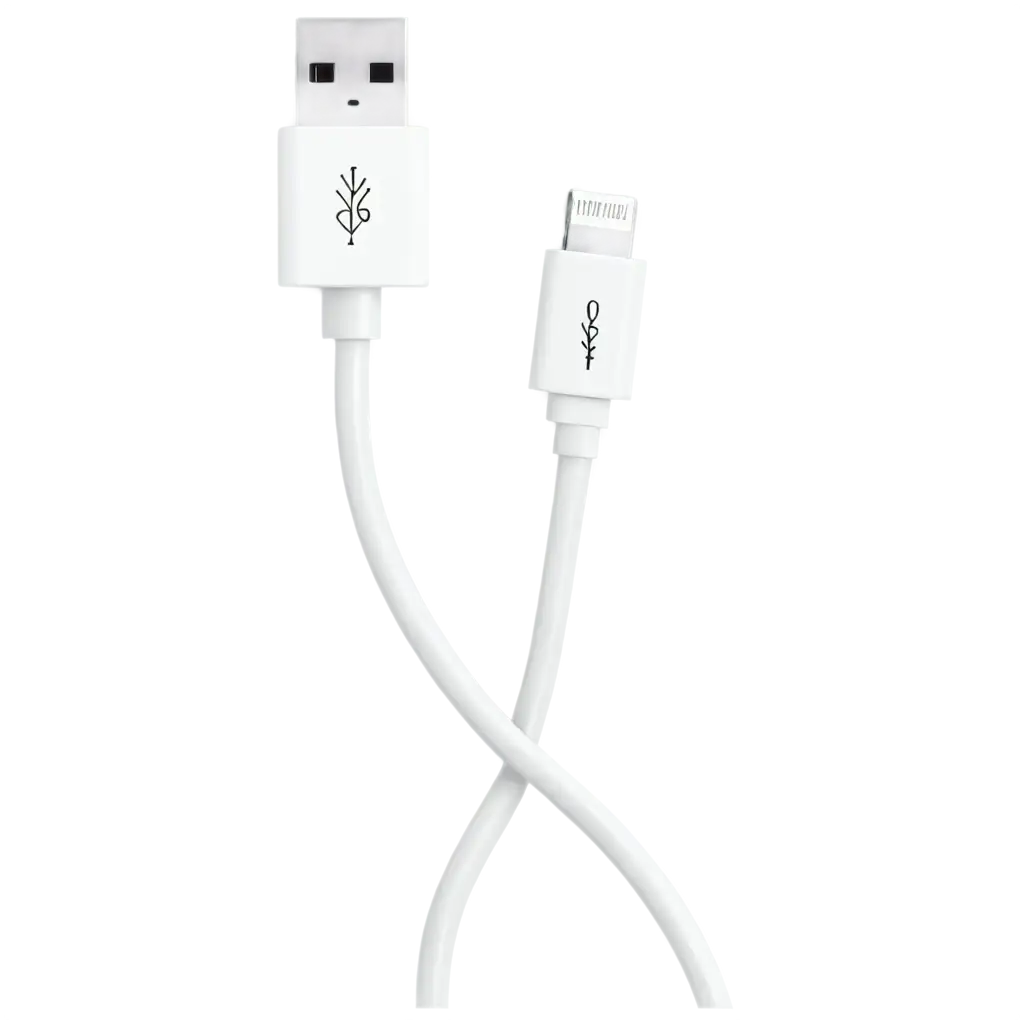 HighQuality-PNG-Image-of-a-White-USB-Cable-for-Versatile-Usage