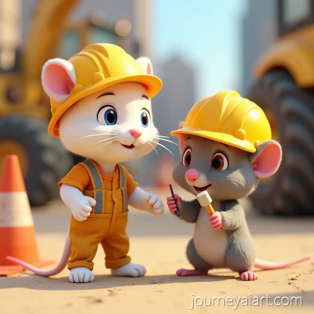 Cute-3D-Animated-White-Cat-and-Gray-Mouse-Collaborating-at-a-Construction-Site