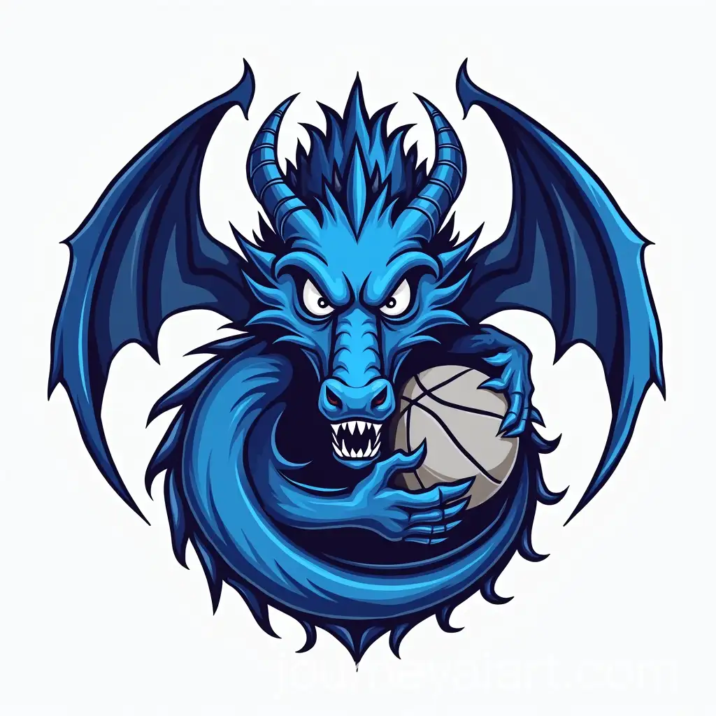 Basketball-Club-Logo-Design-Featuring-a-Blue-Dragon