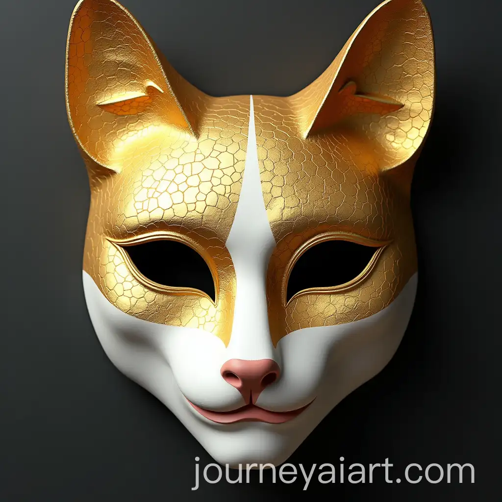 KAI-Image-Prompt-ExpansionintsugiInspired-Japanese-Mask-with-Gold-and-White-Accents-Featuring-Lynx-Cats