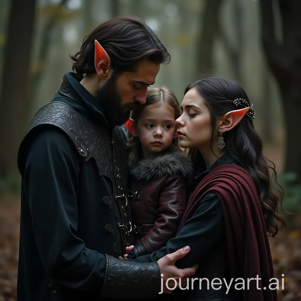 Dark-Elf-Family-Portrait-in-Enchanted-Forest