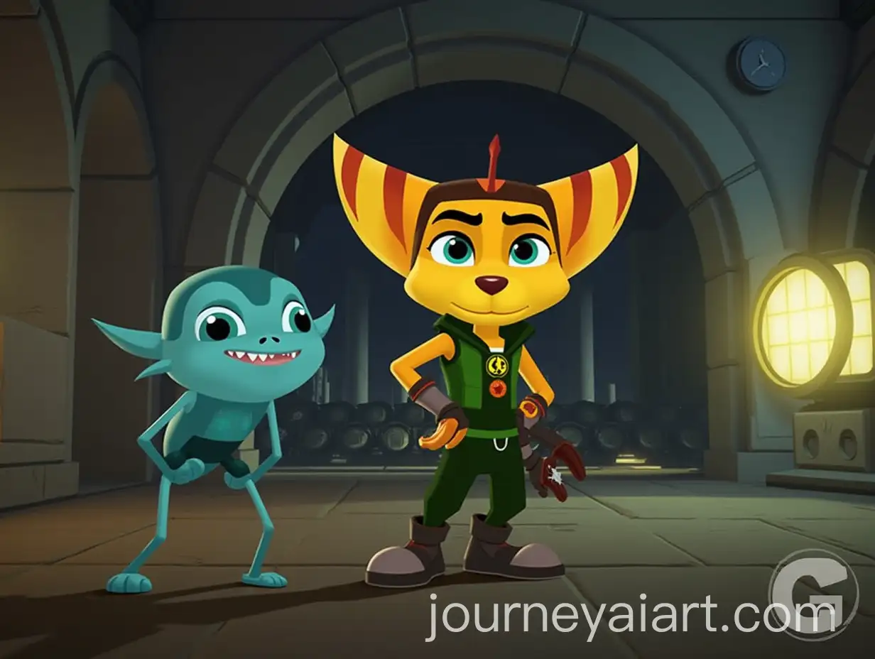 Ratchet-and-Clank-Exploring-the-Interior-of-Drakes-SpaceshipAI-Image-Prompt-Expansion