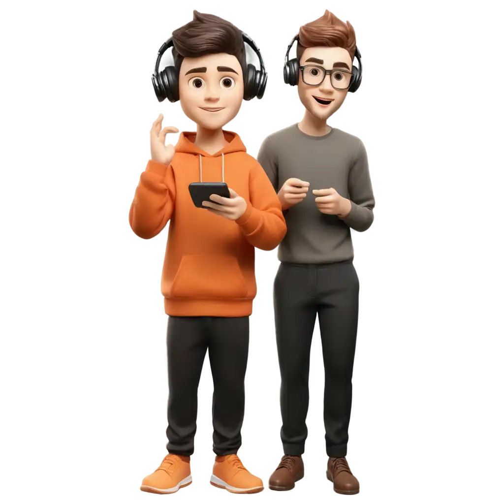 Boy-with-Hunger-for-Ear-Listening-to-Music-Memoji-Style-PNG-Image