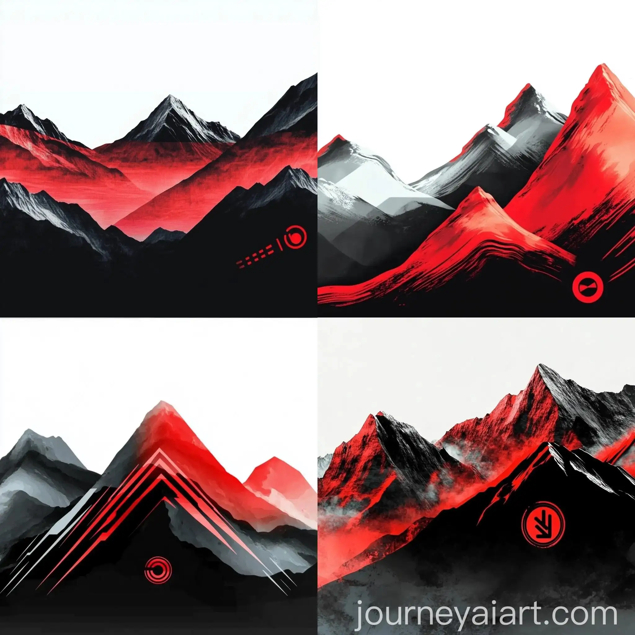 Vibrant-Red-and-Black-Mountain-Landscape-on-White-Background