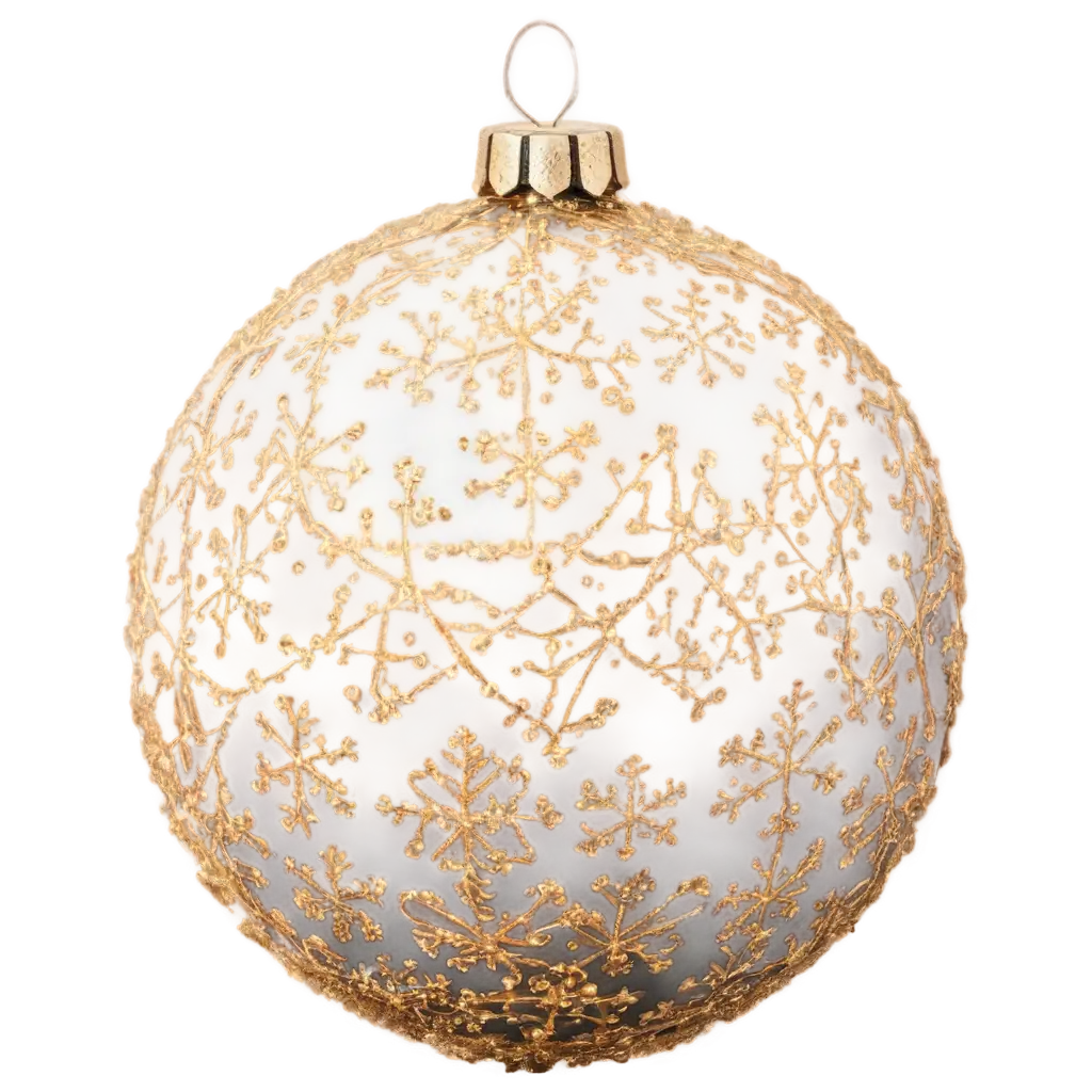 Sparkling-Ornate-Christmas-Ball-PNG-with-Golden-Accents-and-Snowflake-Patterns-Perfect-for-Holiday-Designs