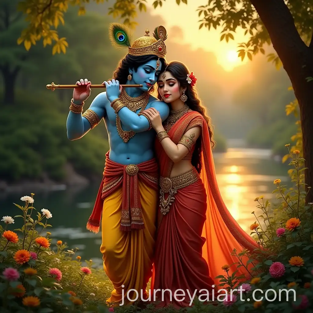 Divine-Love-Serene-Radha-and-Krishna-in-Traditional-Indian-Setting