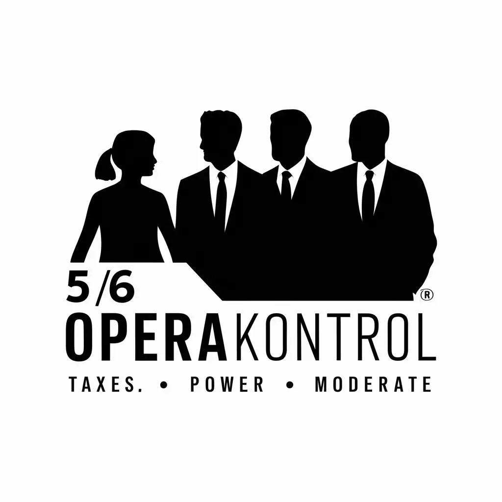 LOGO-Design-For-56-Operakontrol-Girl-and-Three-Men-Symbolizing-Power-and-Entertainment