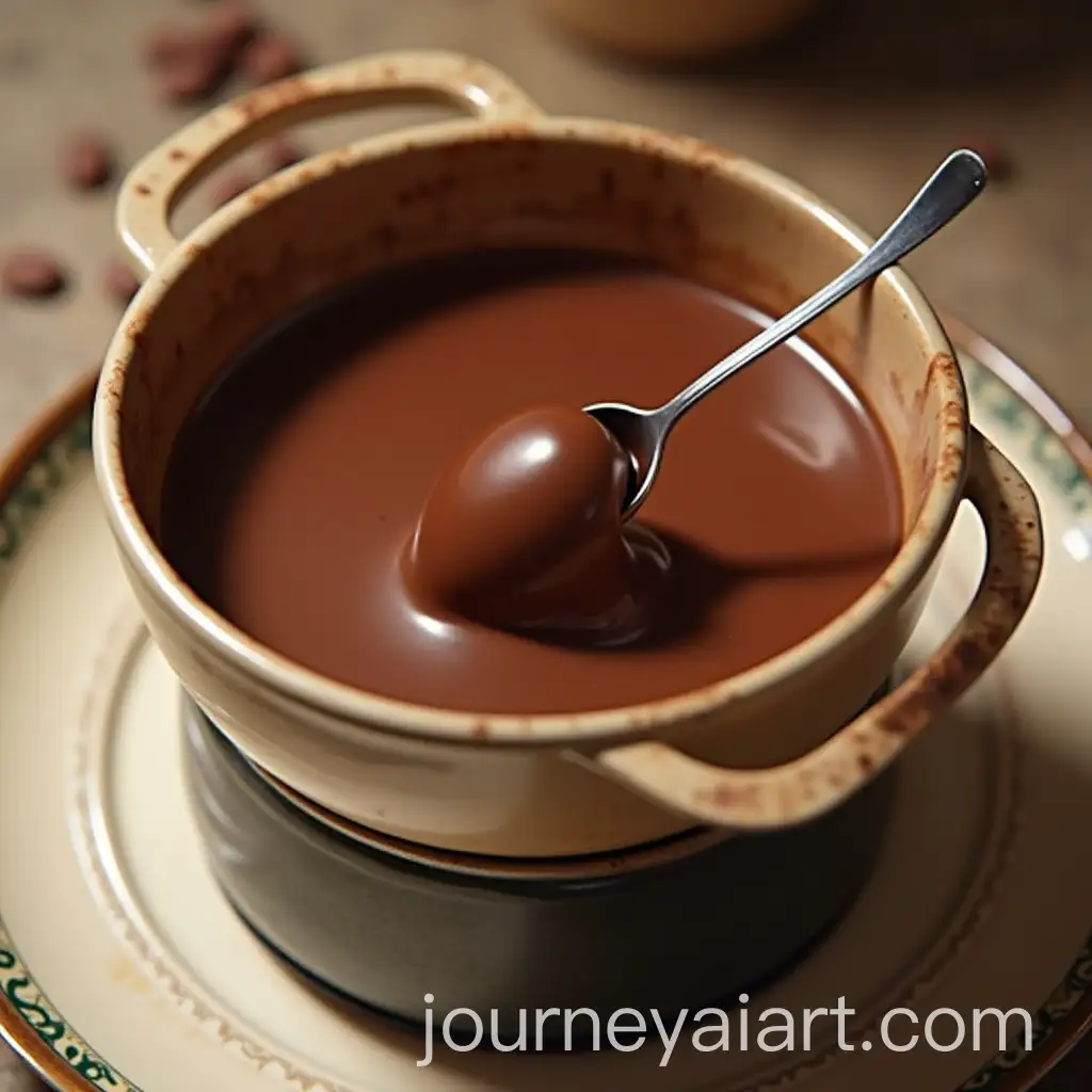 Homemade-Chocolate-Fondue-Delight-Captured-in-Vintage-Style