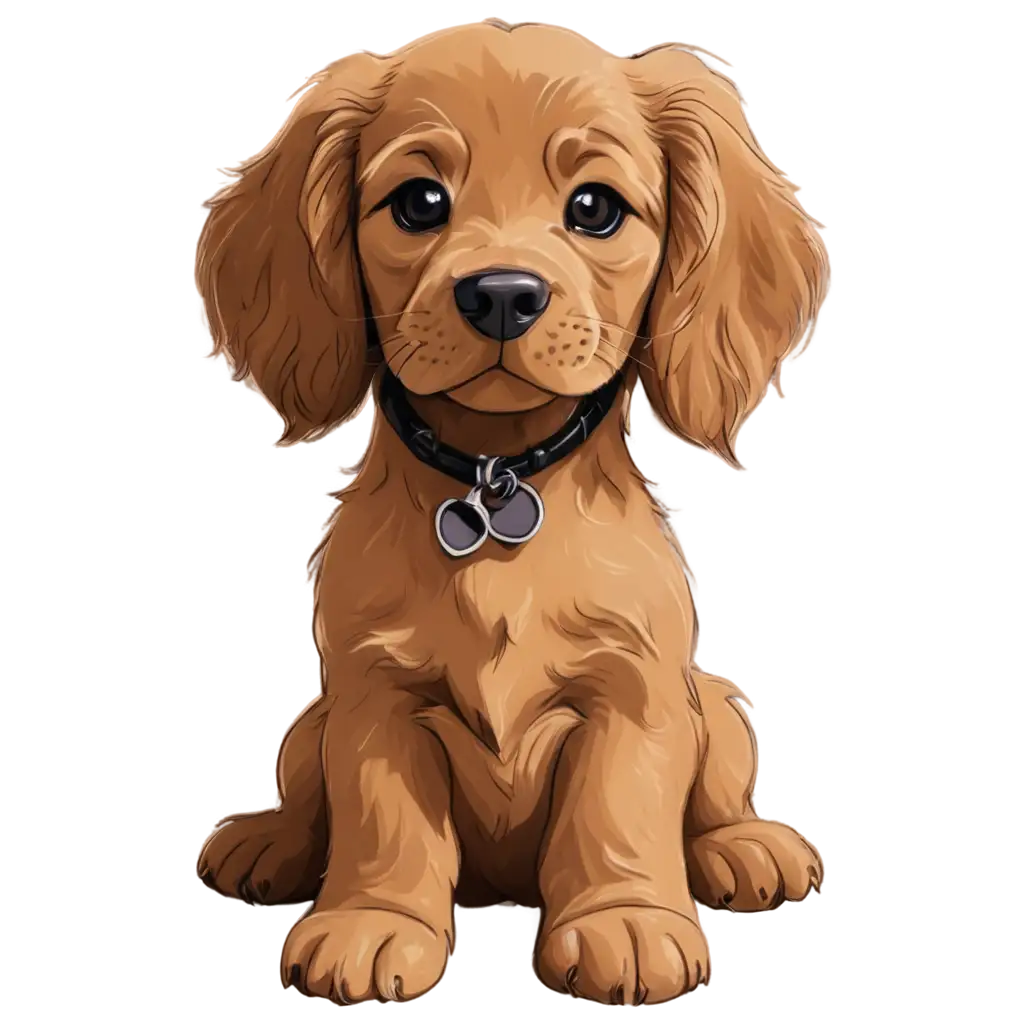 Realistic-Baby-Cocker-Spaniel-Cartoon-PNG-Image-Create-Adorable-Artwork