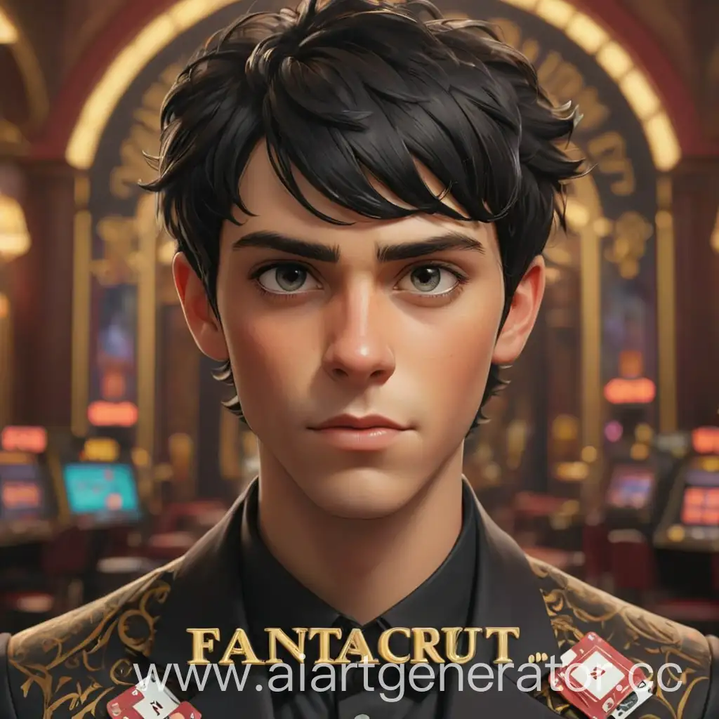 Portrait-of-a-BlackHaired-Young-Man-with-FANTACRUT-in-Casino-Style