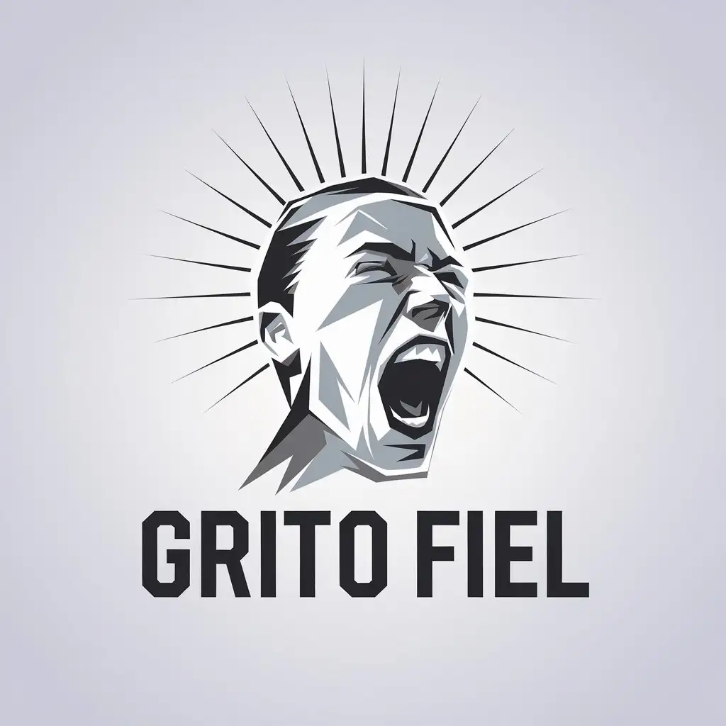 LOGO Design for Grito Fiel Modern Minimalist Screaming Person Illustration for Sports Industry