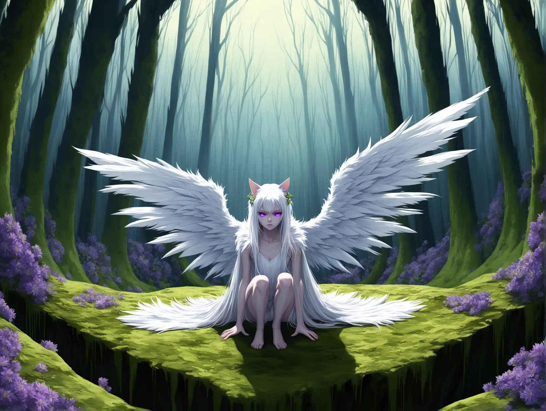 Elegant-Wild-Woman-with-Feather-Wings-in-a-LushAI-Image-Expansion-Forest