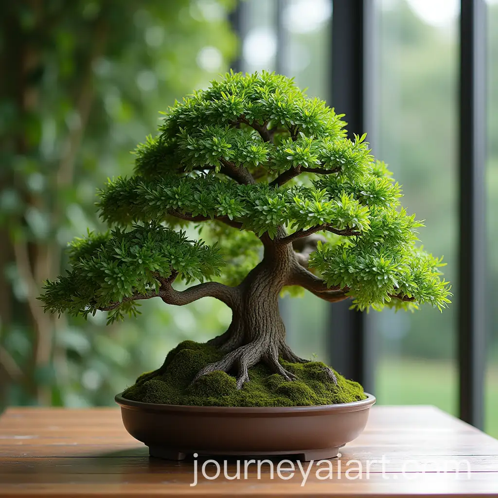 Modern-Outdoor-Office-Environment-with-Bonsai-Tree