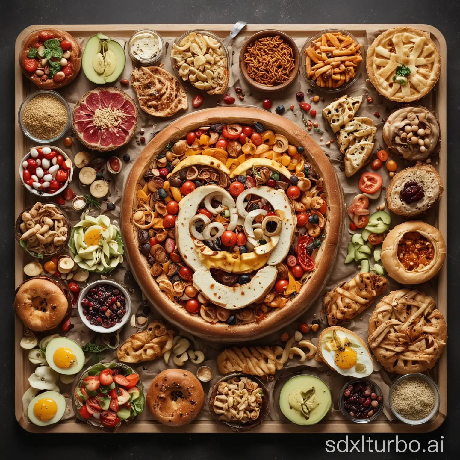 Create an image with food that the human should take daily!