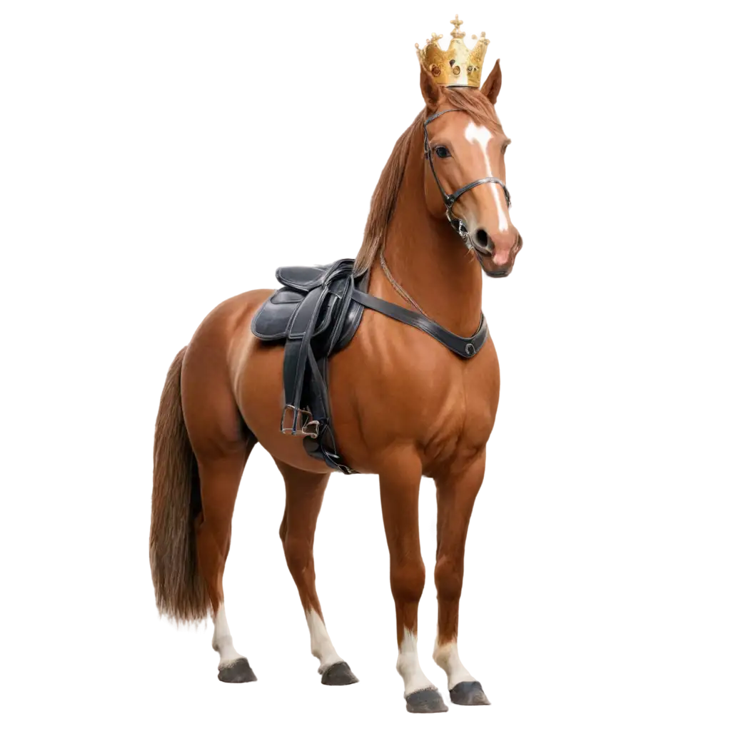 Horse-with-a-Crown-and-Saddle-PNG-Royal-and-Majestic-Animal-Artwork