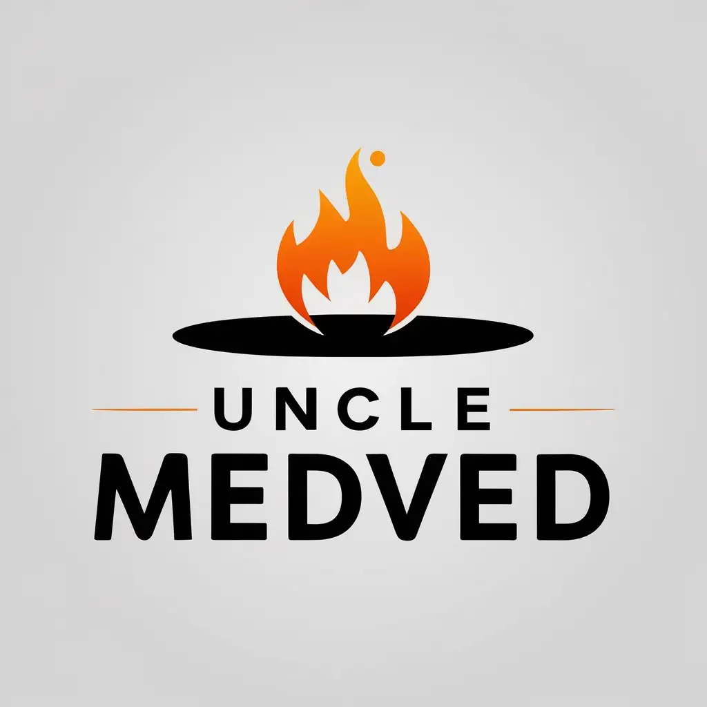 LOGO-Design-for-Uncle-Medved-Minimalistic-Vector-Logo-with-Puddle-of-Fire-Symbol