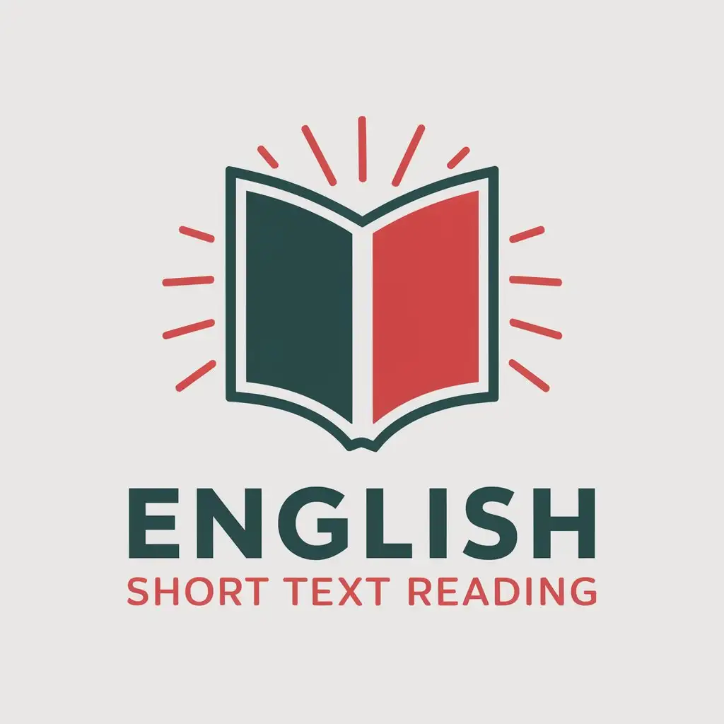 a vector logo design,with the text "English short text reading", main symbol:book,Moderate,clear background