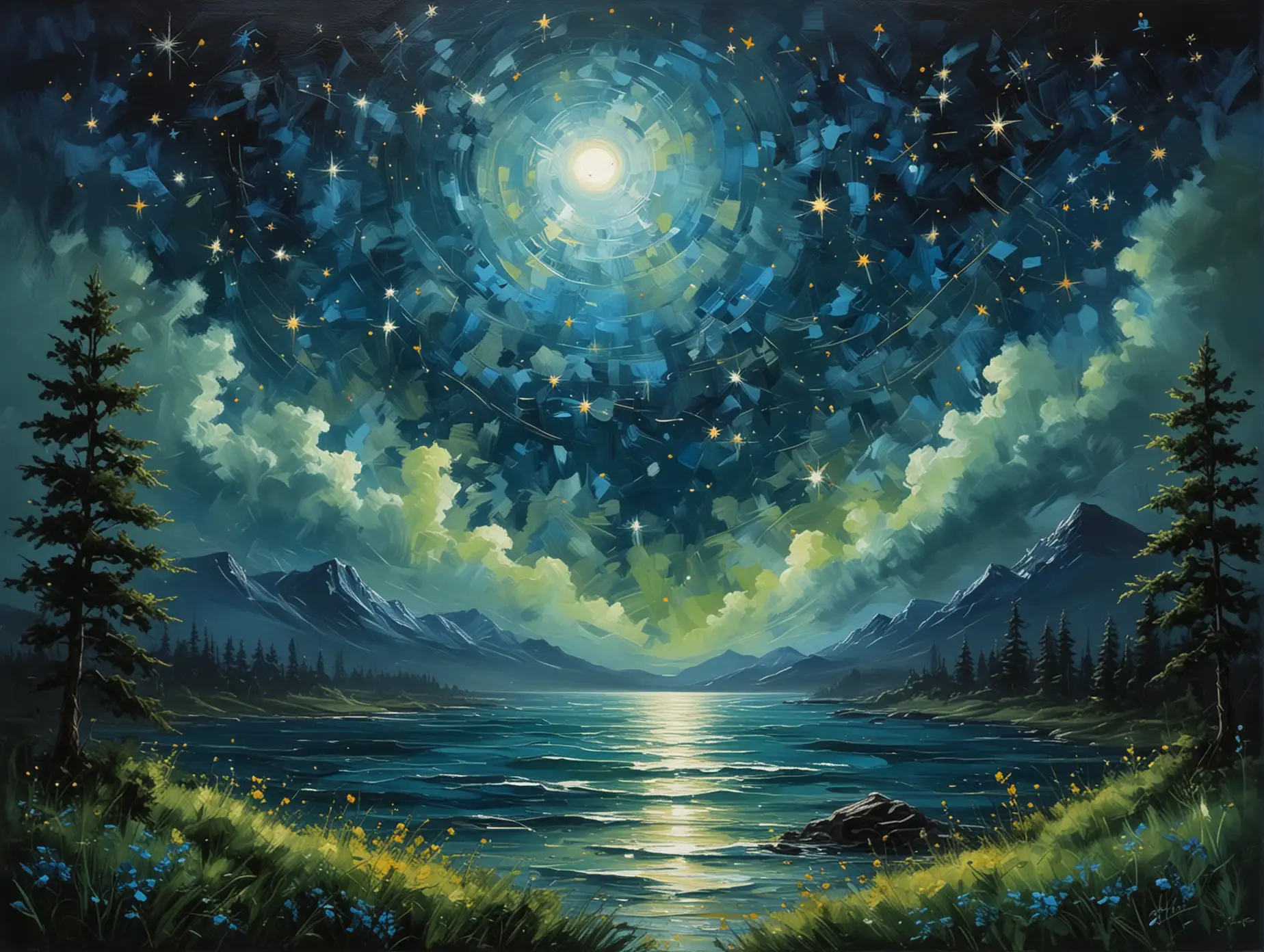 Vibrant-Night-Sky-with-Swirling-Stars-and-Dreamlike-Brushstrokes