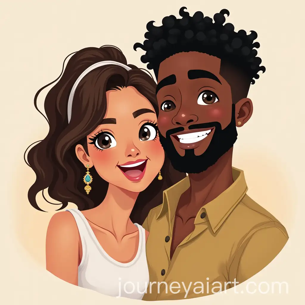 Interracial-Couple-in-Cartoon-Style-White-Woman-and-Black-Man